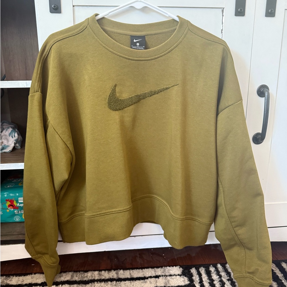 Nike Women's Green Logo Sweatshirt